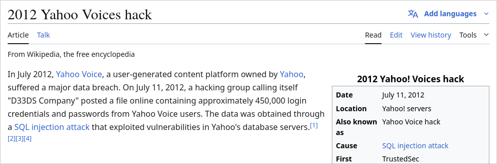 2012 Yahoo Voices hack
